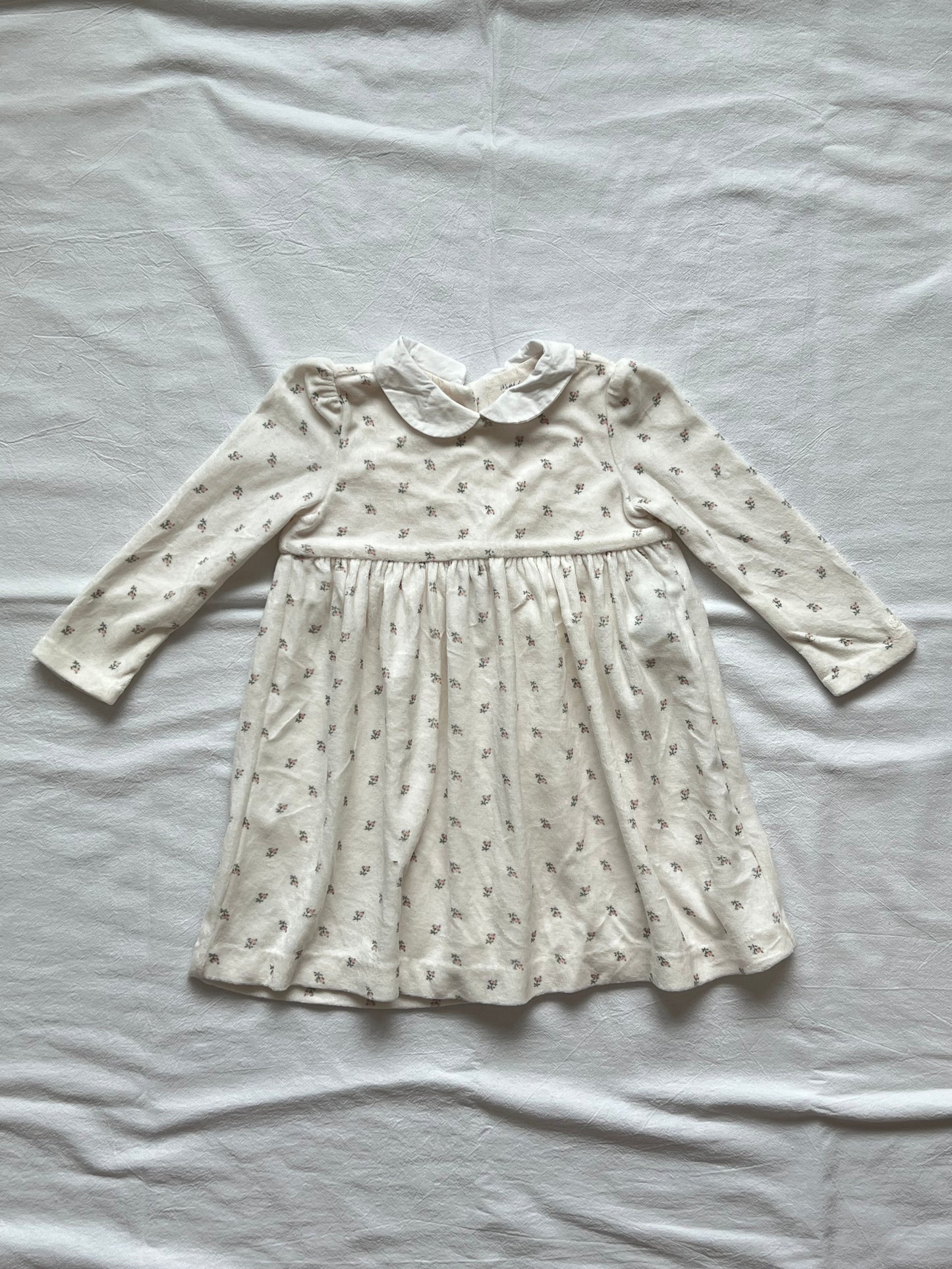 (Pre-loved) Ralph Lauren Long Sleeve Printed Dress 女童白絨印花長袖連身裙 18M