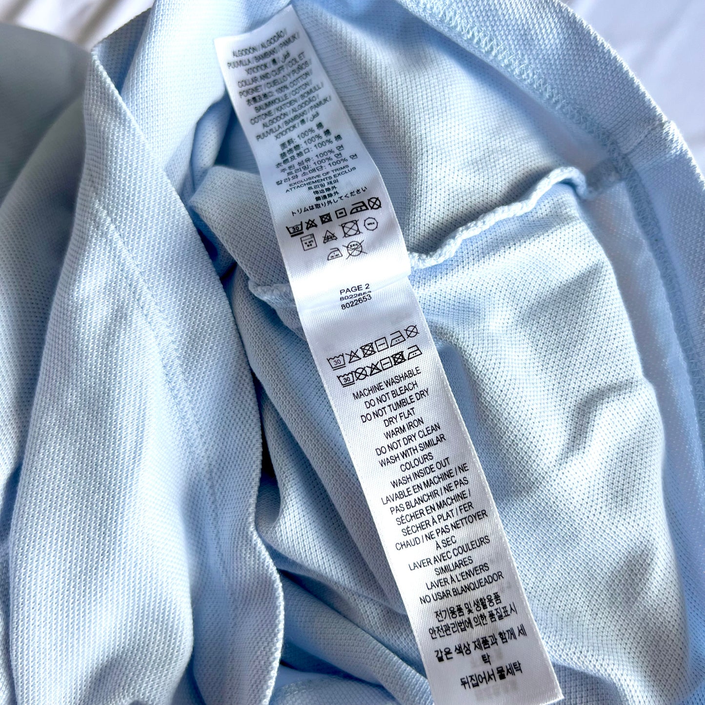 (Pre-loved) Burberry Light Blue T-Shirt 淺藍色短袖POLO衫 12Y