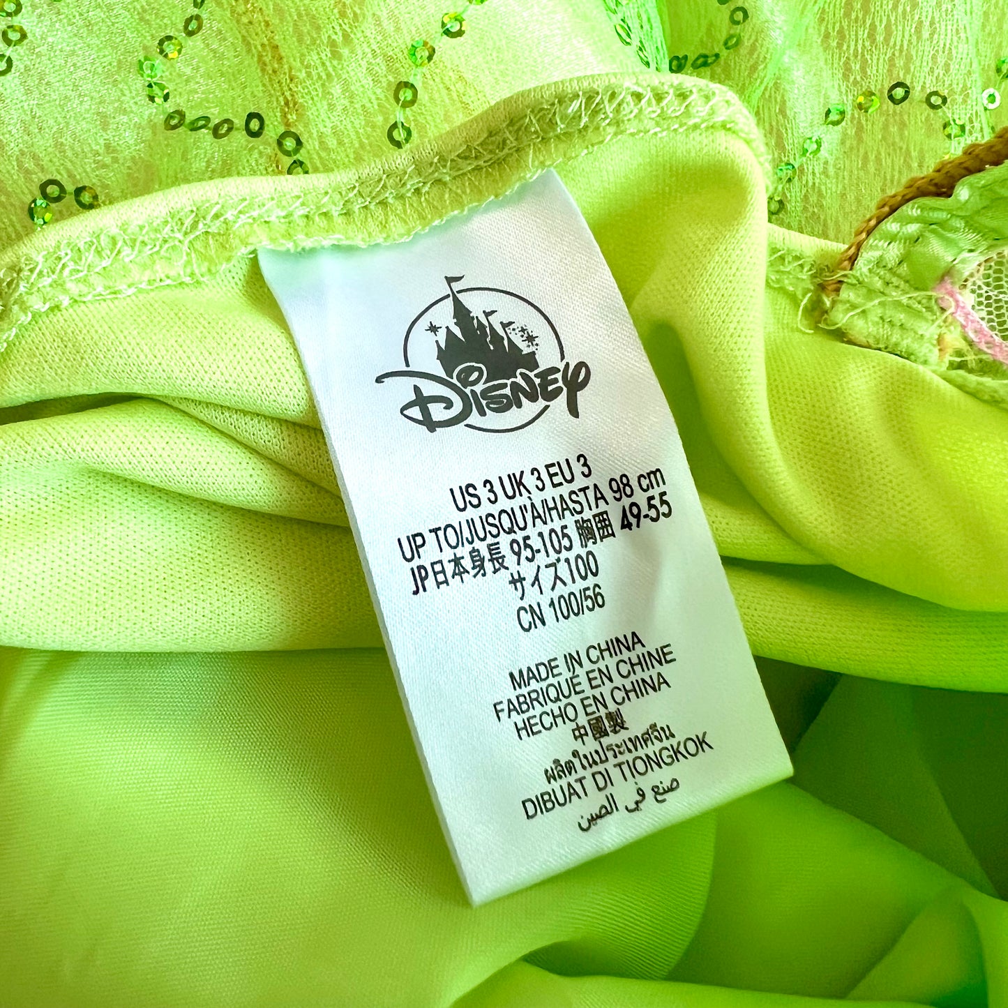 (Pre-loved) Disney Costumes Tinkerbell Dress 迪士尼奇妙仙子公主裙 3Y