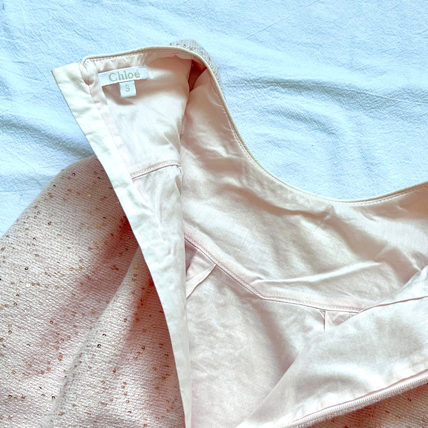 (Pre-loved) Chloe Pink Glitter Sleeveless Dress 女童粉紅色裙 3Y