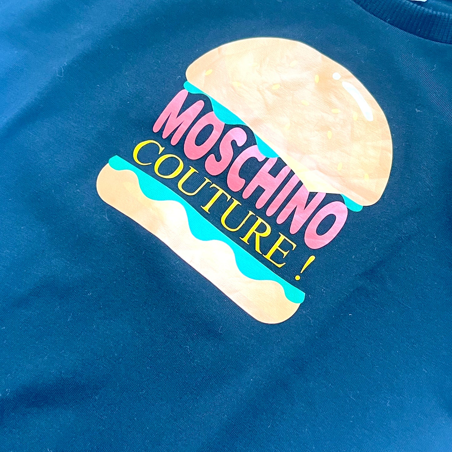 (Pre-loved) Moschino Black Burger T-Shirt Dress 女童黑色短袖裙 4Y