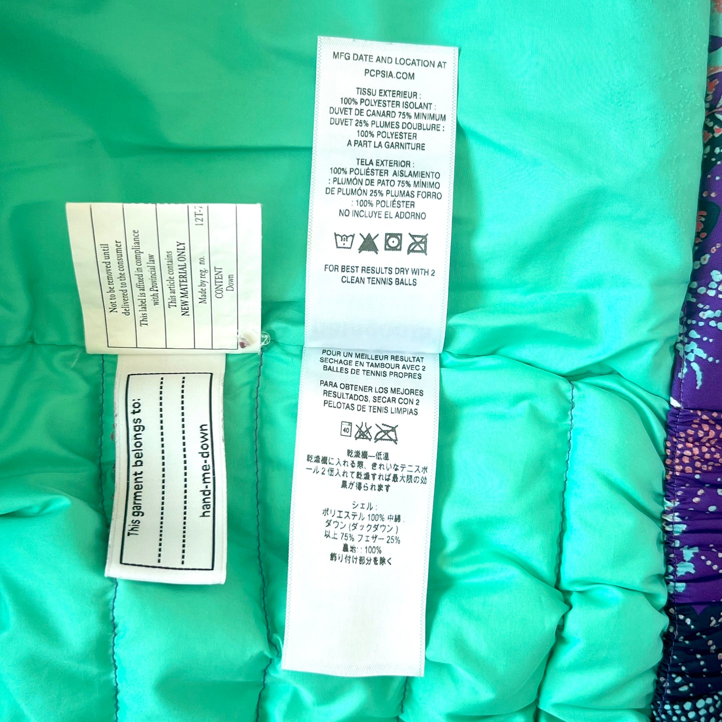 (Pre-loved) Patagonia Purple Down Jacket 紫色長袖羽絨 3Y