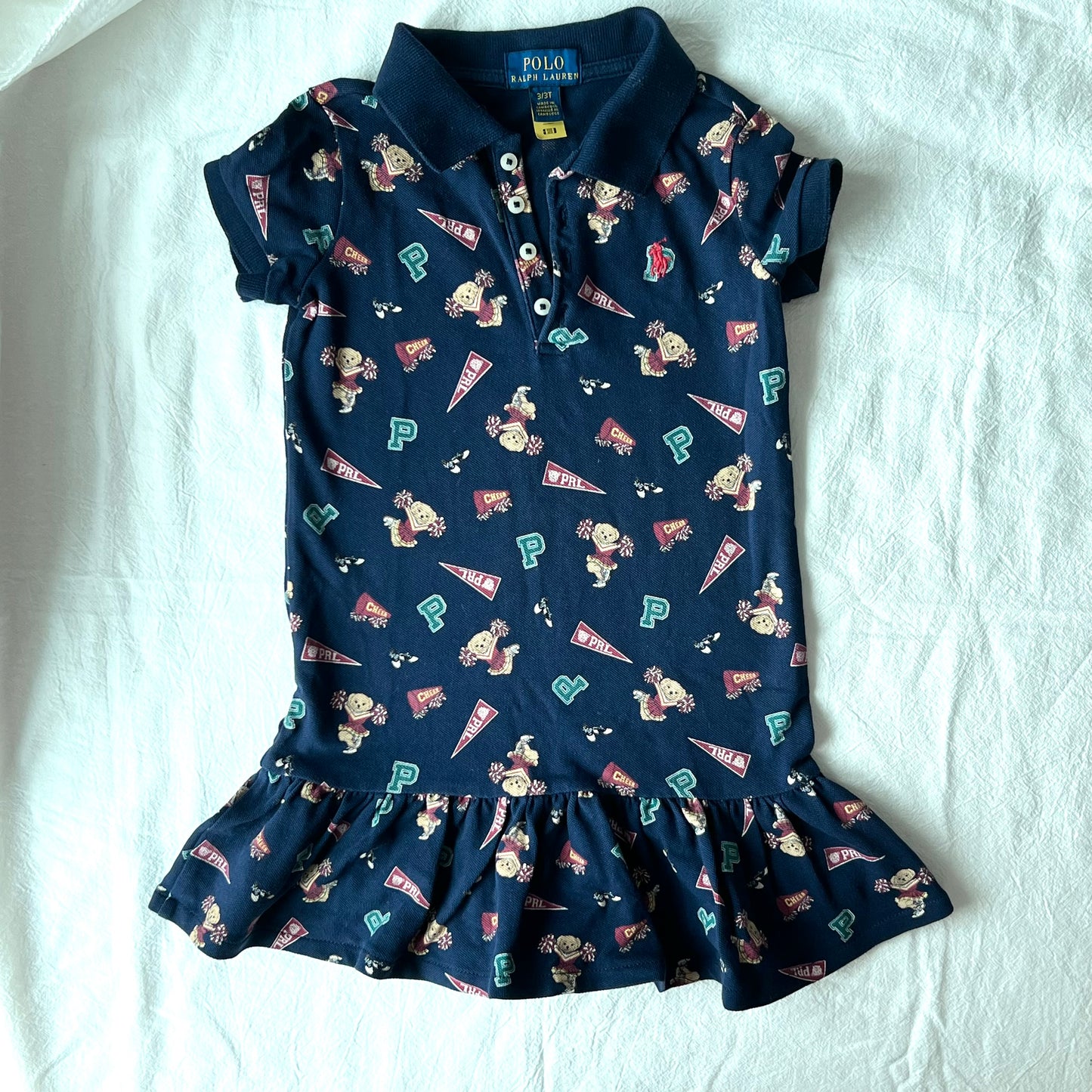 (Pre-loved) Polo Ralph Lauren Navy Blue Bear dress 女童藍色連身裙 3T