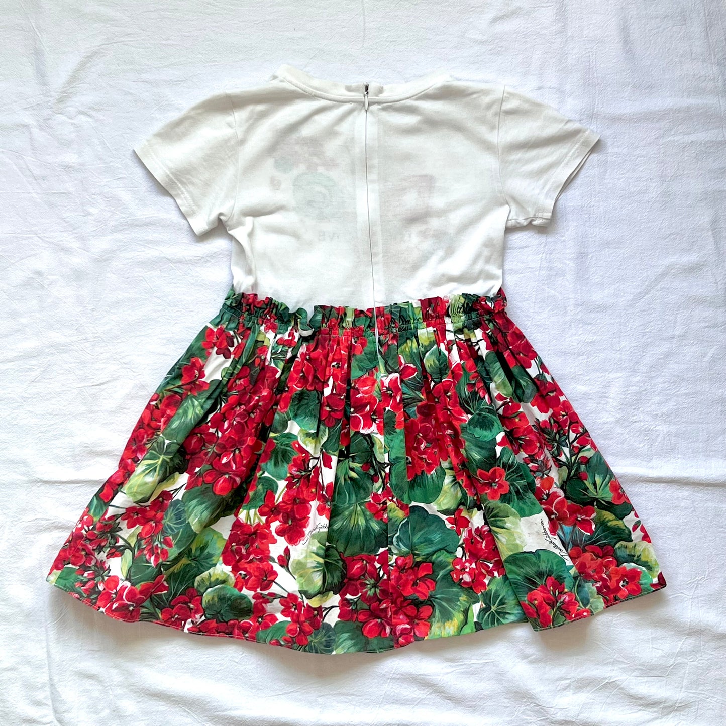 (Pre-loved) D&G Brand Love Floral Dress 女童白色連身裙 4Y