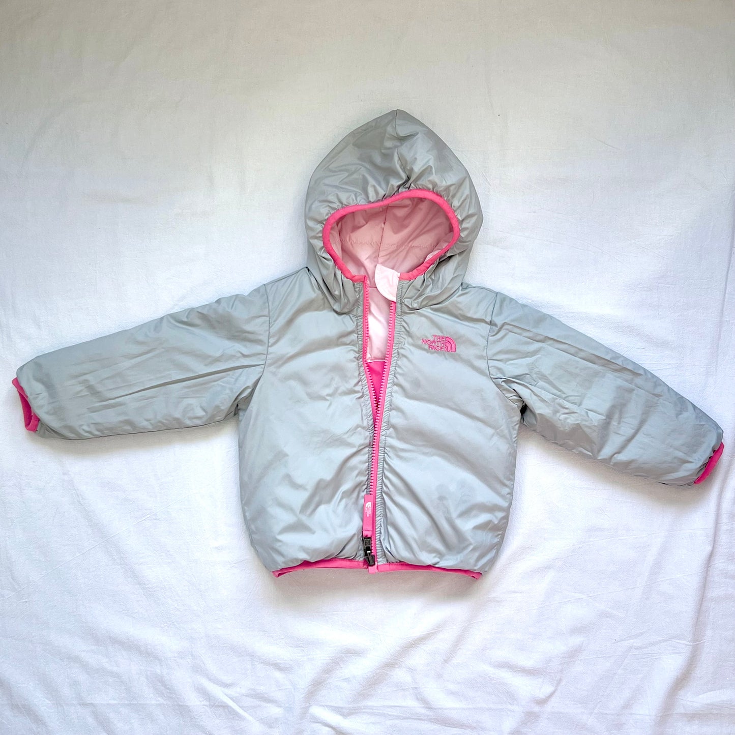 (Pre-loved) The North Face Pink 2-sided Down Jacket 粉紅色雙面羽絨褸 (remove tag) 2/3Y