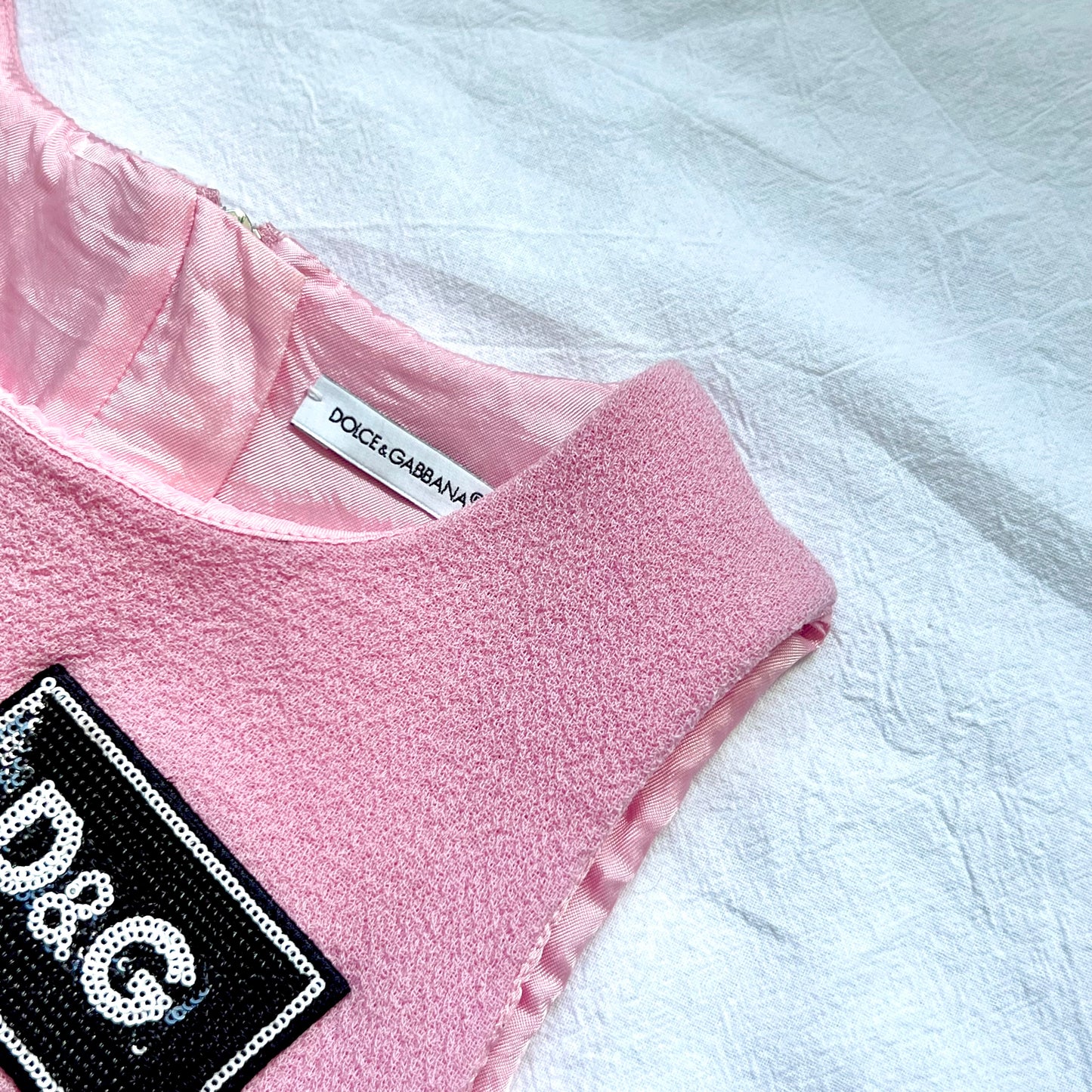 (Pre-loved) D&G Pink Black Label dress 粉紅黑牌無袖裙 7/8Y