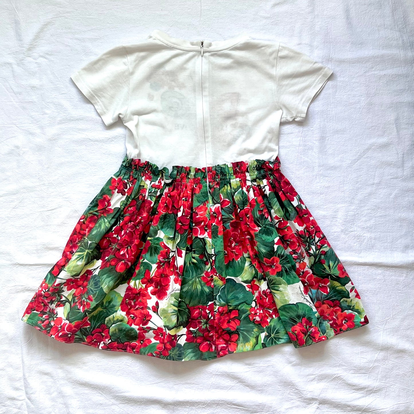 (Pre-loved) D&G Brand Love Floral Dress 女童白色連身裙 4Y
