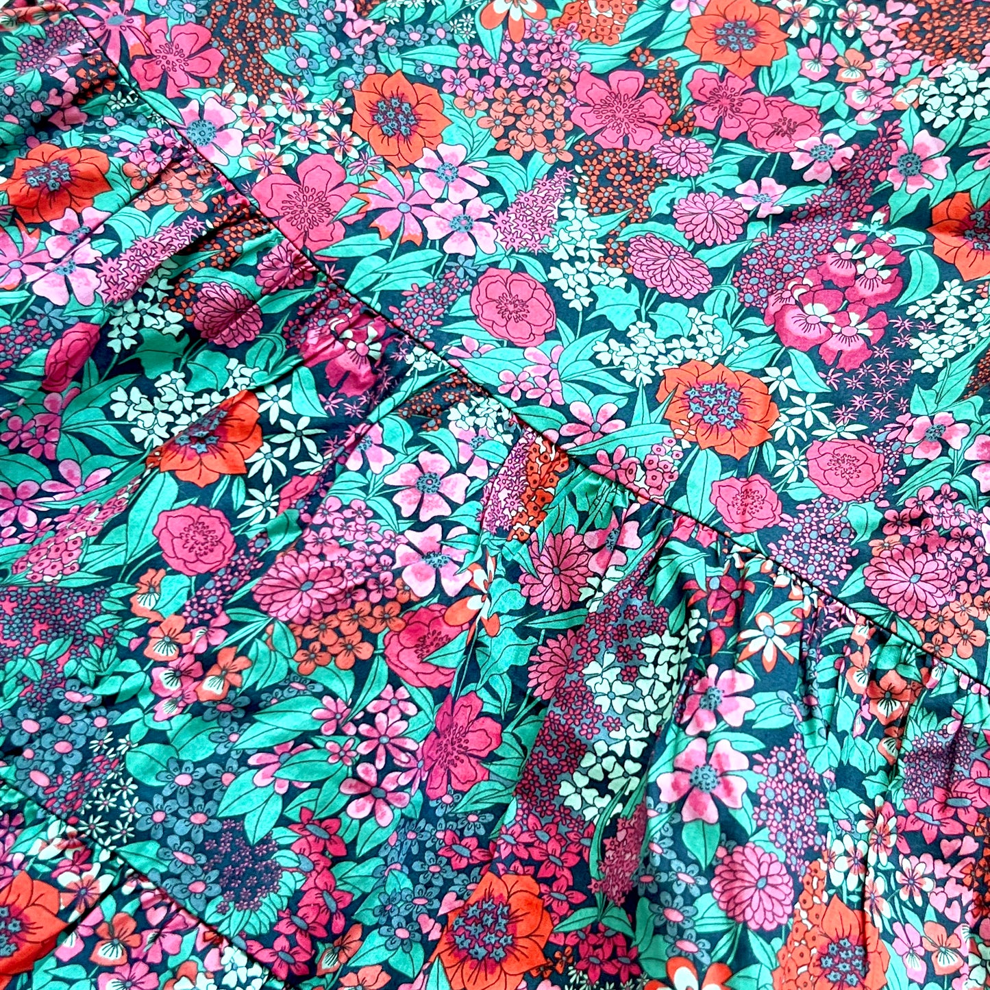 (Pre-loved) Jacadi Floral Causal Dress 女童深色碎花長袖裙 6Y