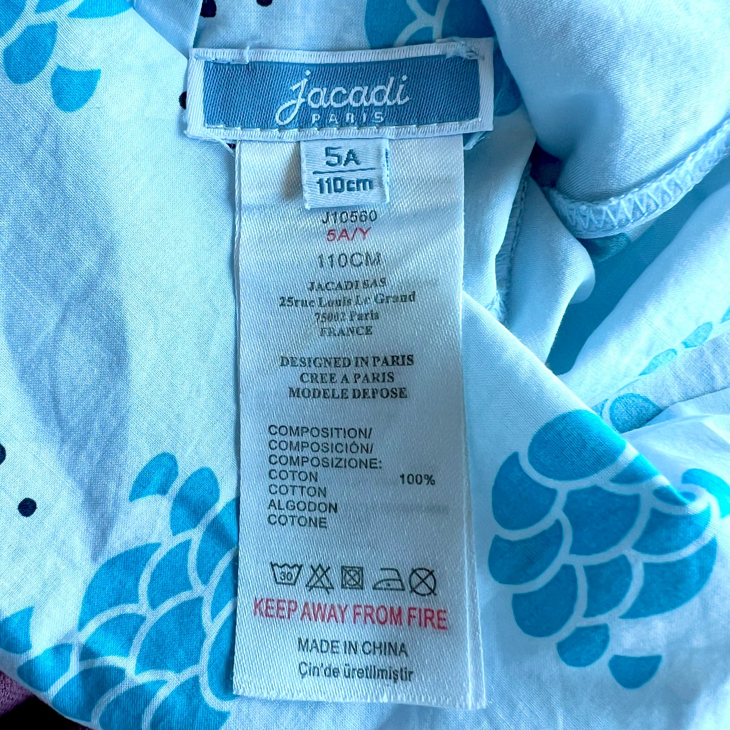 (Pre-loved) Jacadi Hedgehog Blue Top 藍色刺蝟印花上衣 5Y