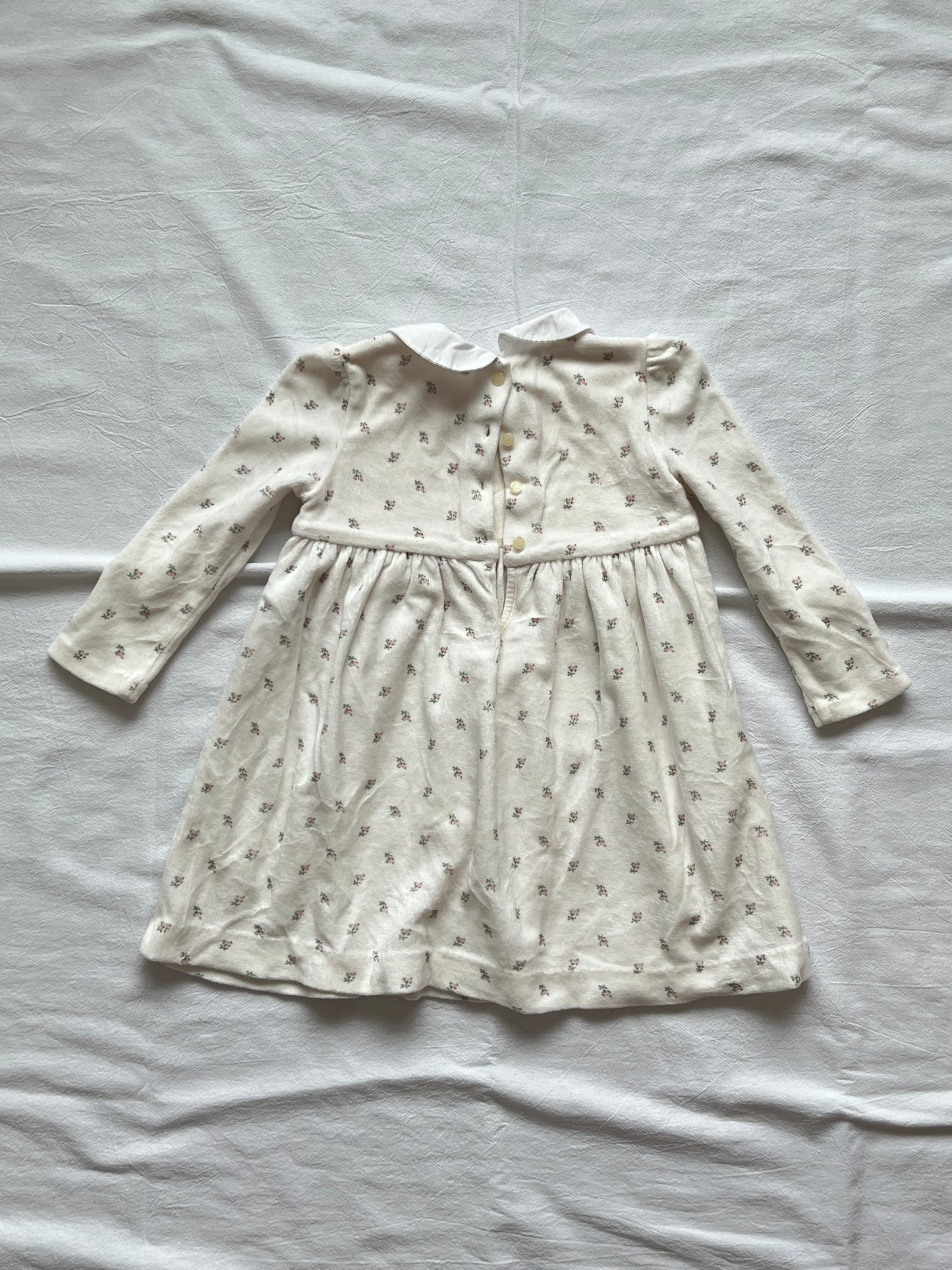 (Pre-loved) Ralph Lauren Long Sleeve Printed Dress 女童白絨印花長袖連身裙 18M