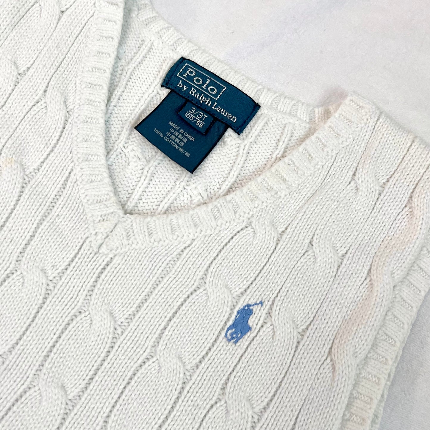 (Pre-loved) POLO Ralph Lauren White Vest 白色背心毛衣 3Y