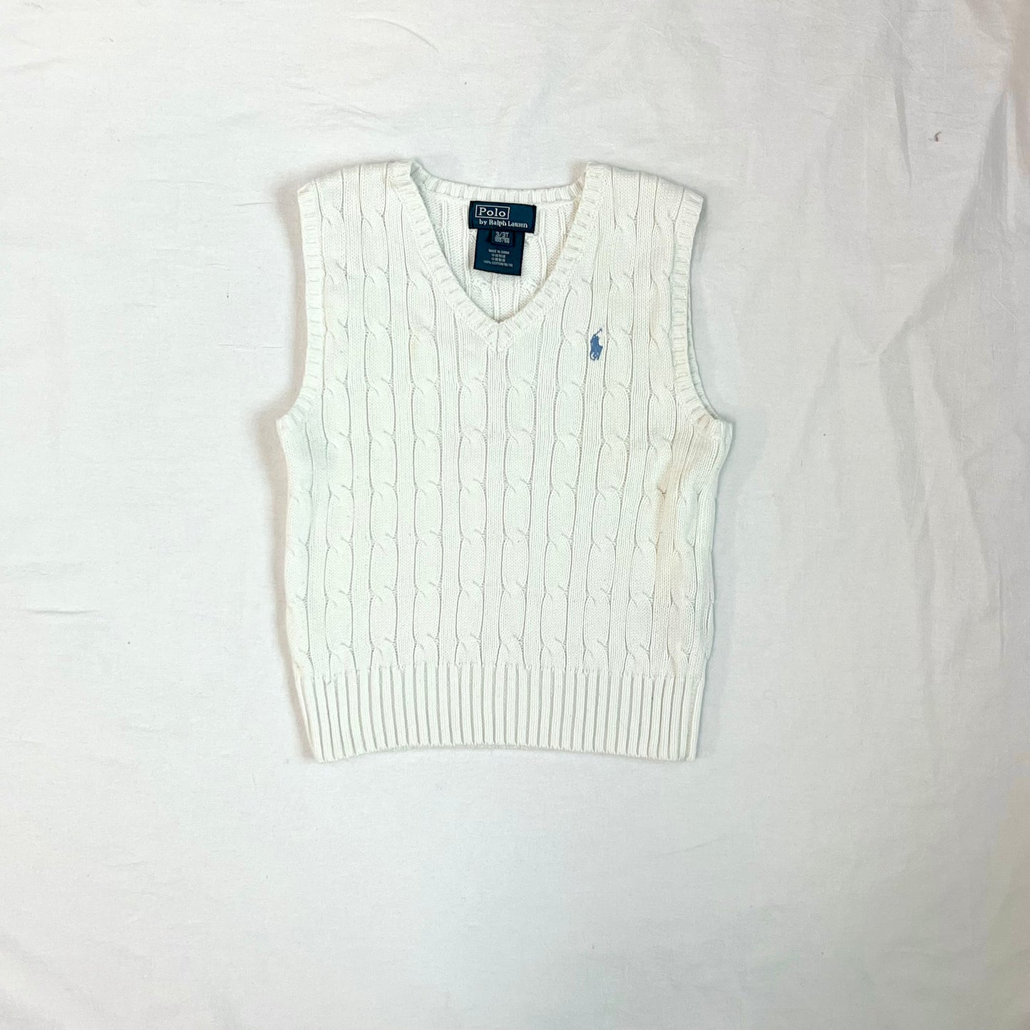 (Pre-loved) POLO Ralph Lauren White Vest 白色背心毛衣 3Y