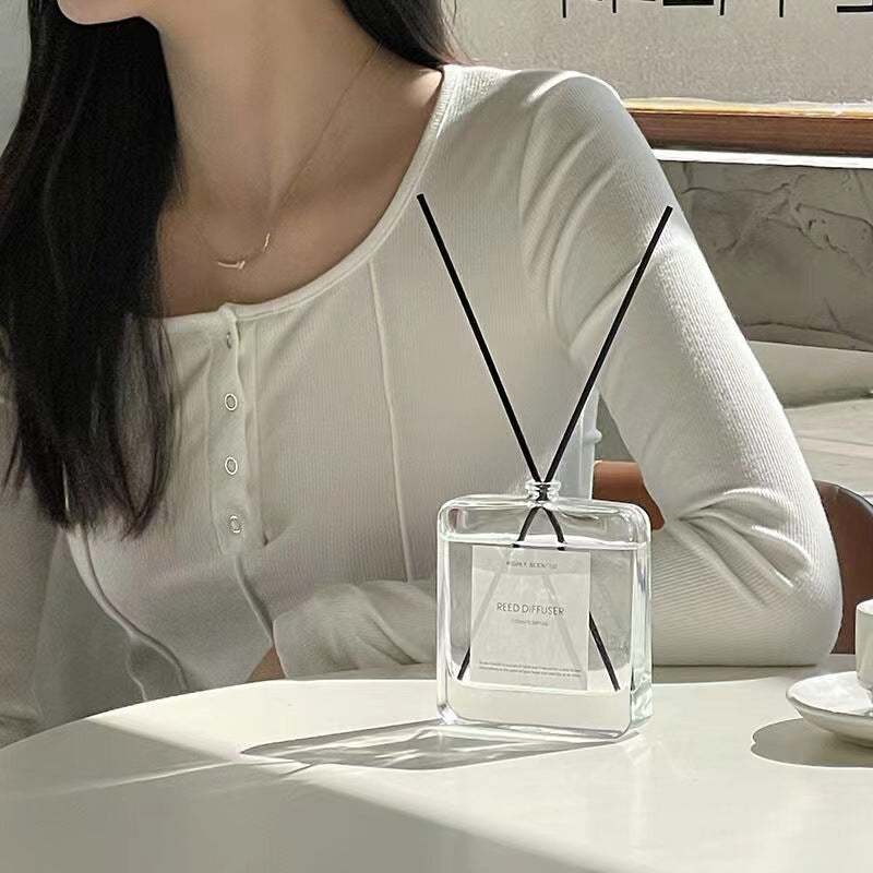 100ml Flat Square Diffuser Glass bottle 扁方形玻璃擴香瓶 (連蓋)