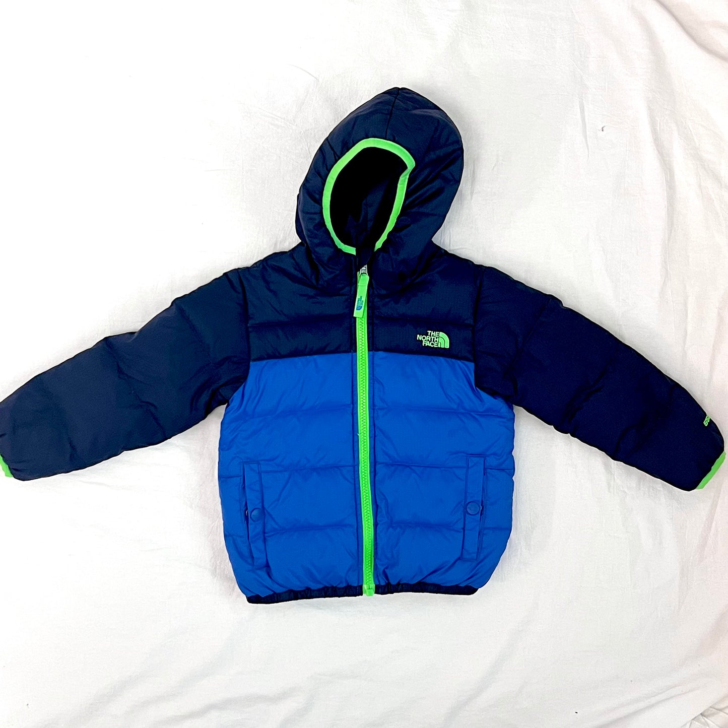 (Pre-loved) The North Face 2-sided Blue Navy Blue Down Jacket 雙面藍色羽絨褸 4Y