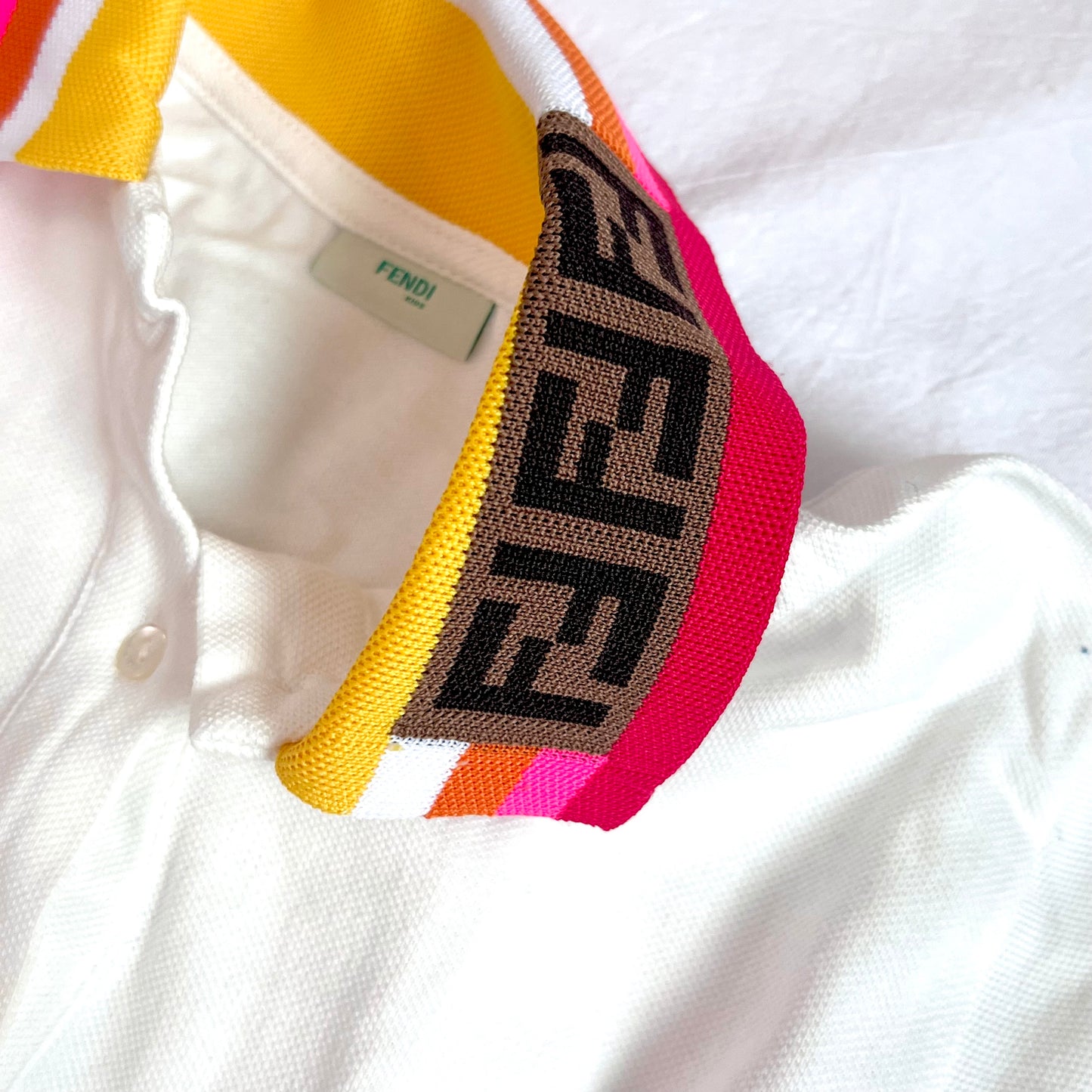 (Pre-loved) Fendi White T-shirt Dress 女童白色短袖連身裙 4Y 超偏大