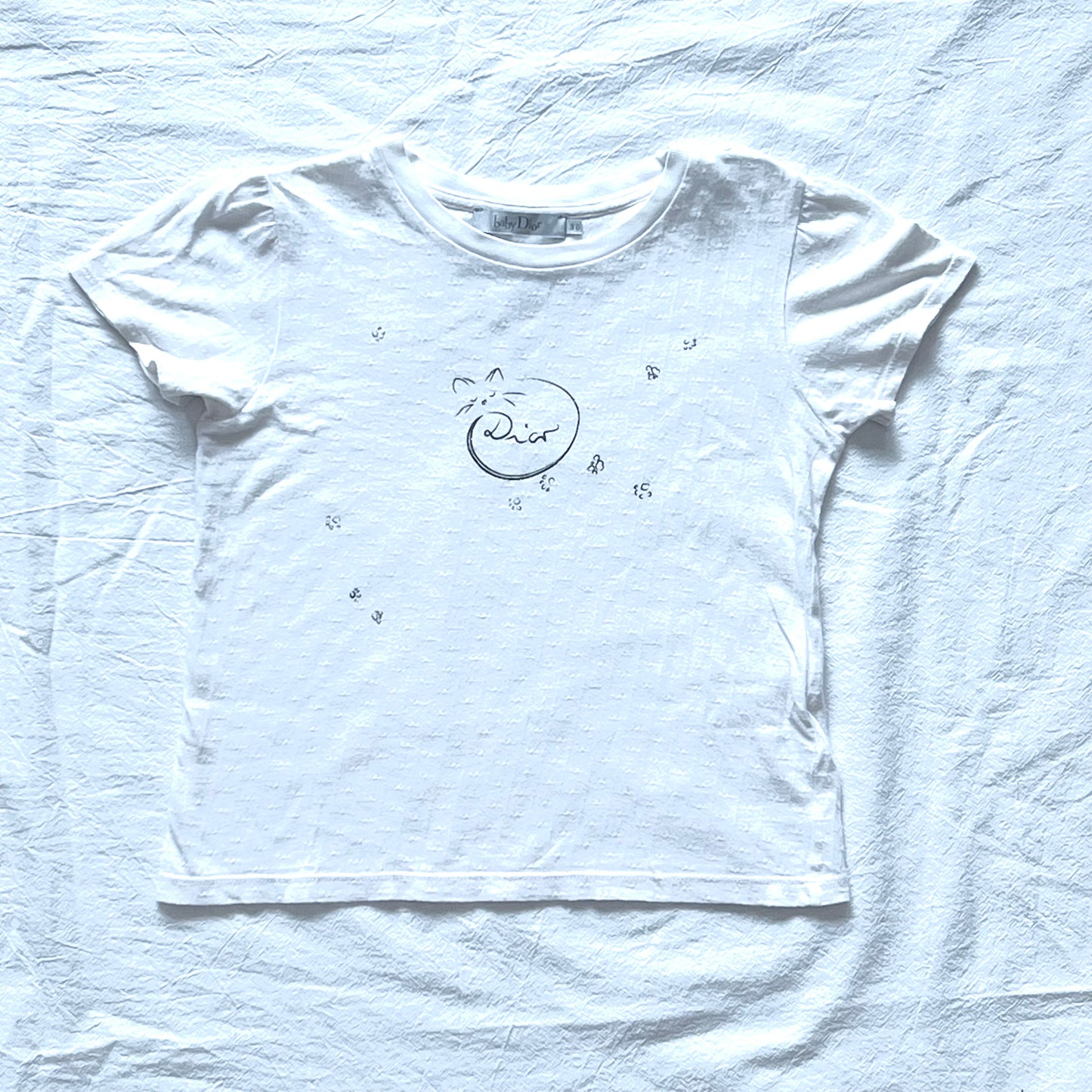 (Pre-loved) (Pre-loved) Baby Dior White Logo T-Shirt 女童白色短袖T恤 3Y