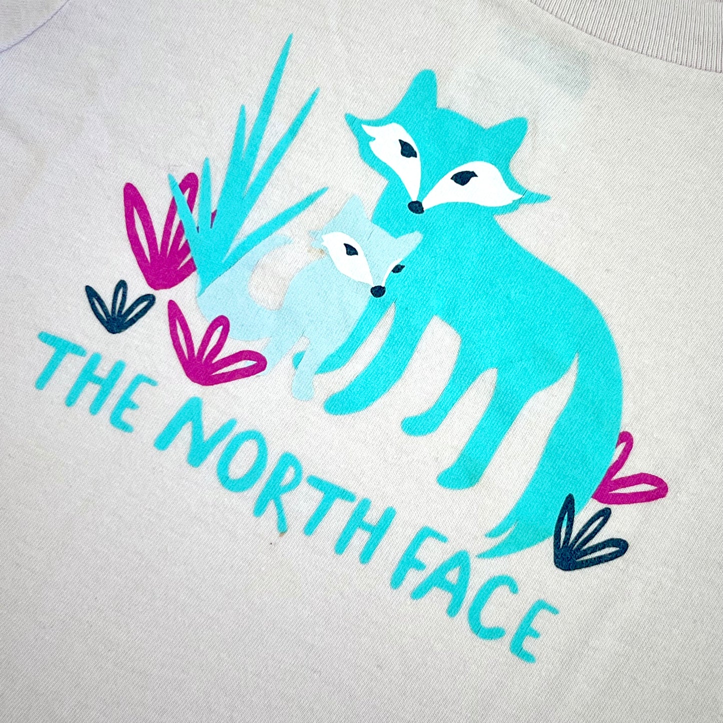 (Pre-loved) The North Face Fox White T-Shirt 狐狸粉紅色短袖衫 3Y