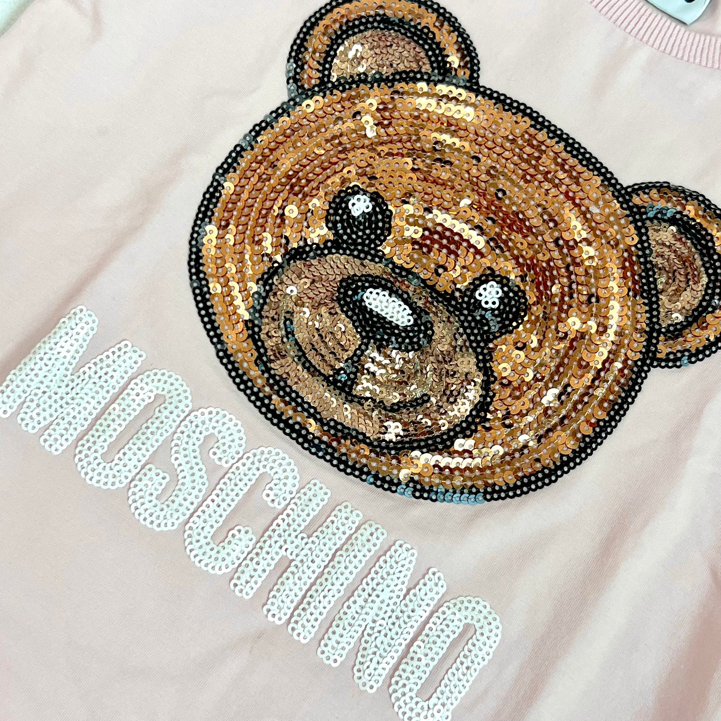 (Pre-loved) Moschino Pink Bling Bear T-Shirt 粉紅色熊仔頭短袖衫 4Y