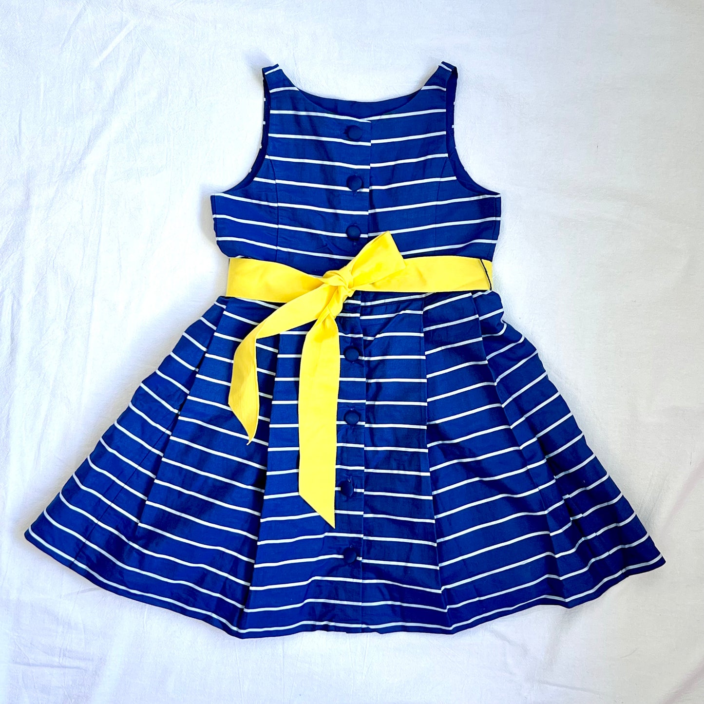 (Pre-loved) Polo Ralph Lauren Navy Blue Sleeveless Dress 藍色間條無袖裙 4Y
