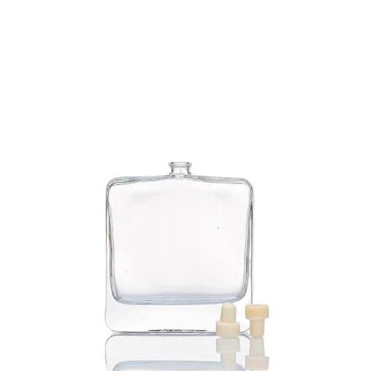 100ml Flat Square Diffuser Glass bottle 扁方形玻璃擴香瓶 (連蓋)