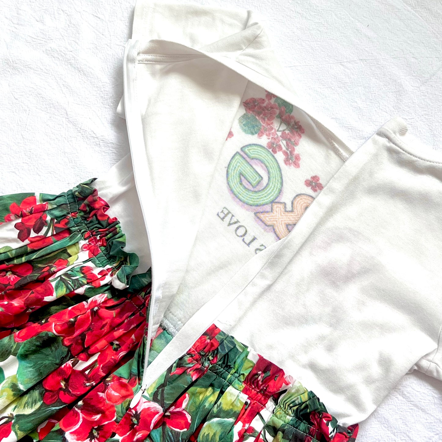 (Pre-loved) D&G Brand Love Floral Dress 女童白色連身裙 4Y