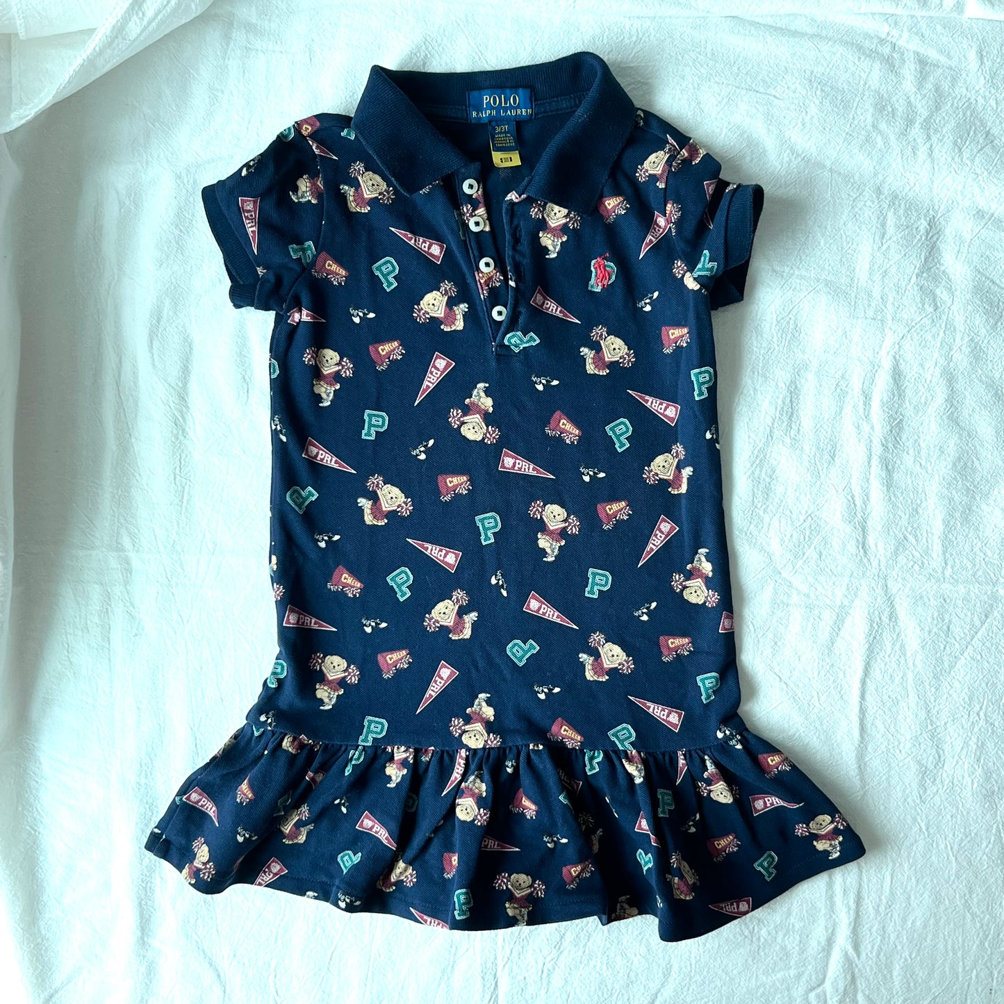 (Pre-loved) Polo Ralph Lauren Navy Blue Bear dress 女童藍色連身裙 3T