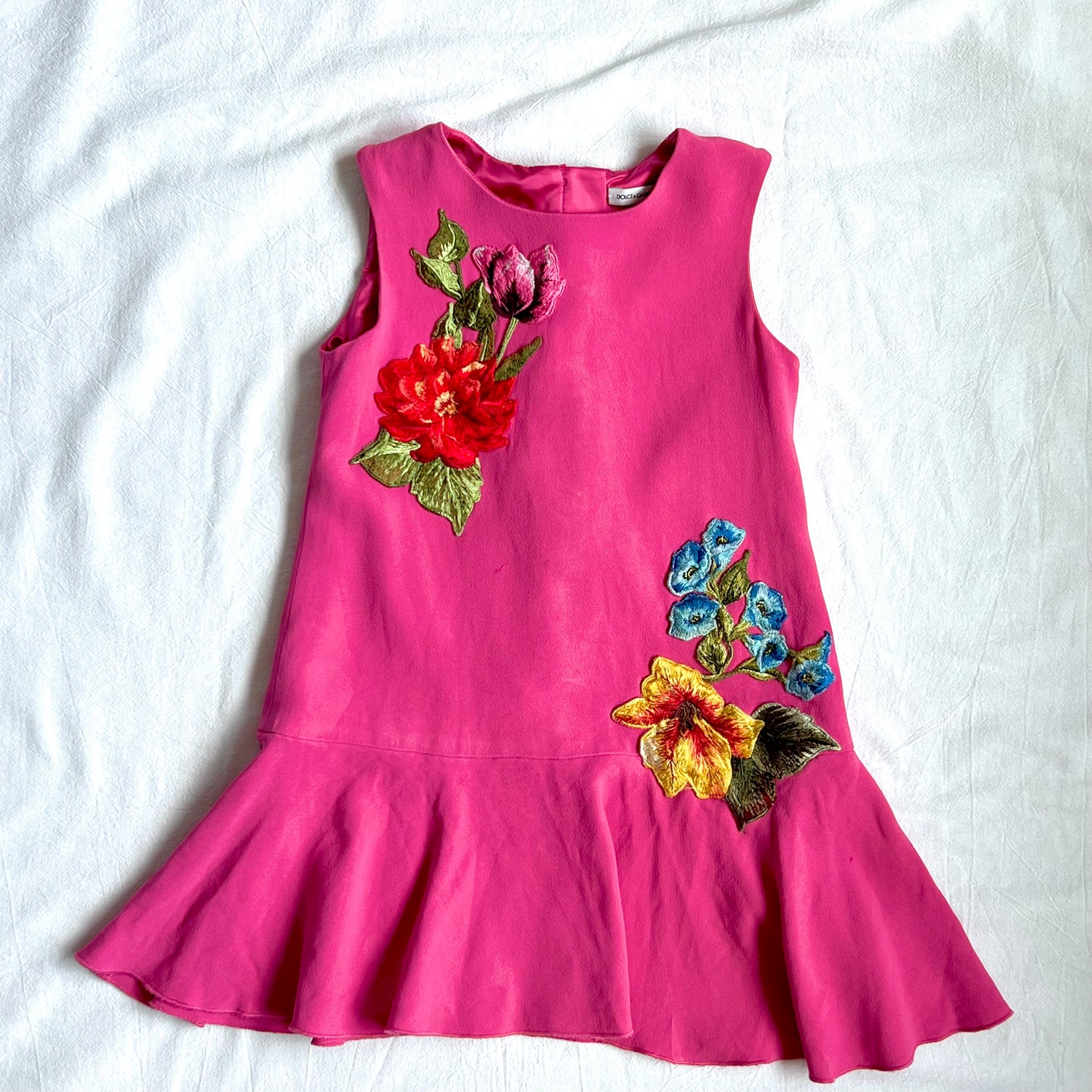 (Pre-loved) D&G Flower Pink Chinese dress 粉紅中式裙 4Y