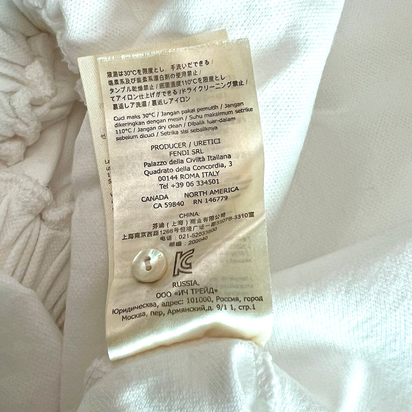 (Pre-loved) Fendi White T-shirt Dress 女童白色短袖連身裙 4Y 超偏大