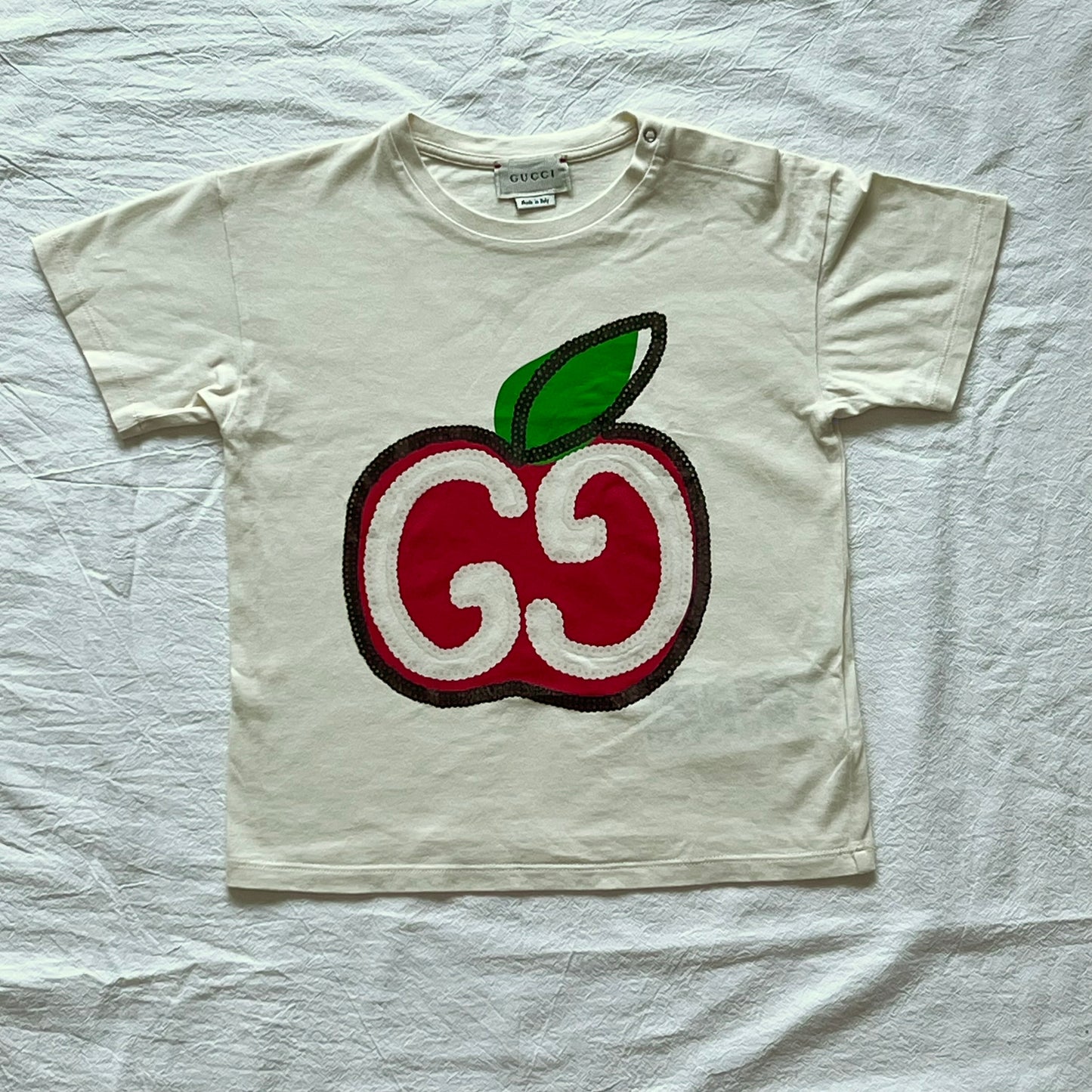 (Pre-loved) Gucci Apple GG Short Sleeves T-shirt 女童白短袖T恤 3Y