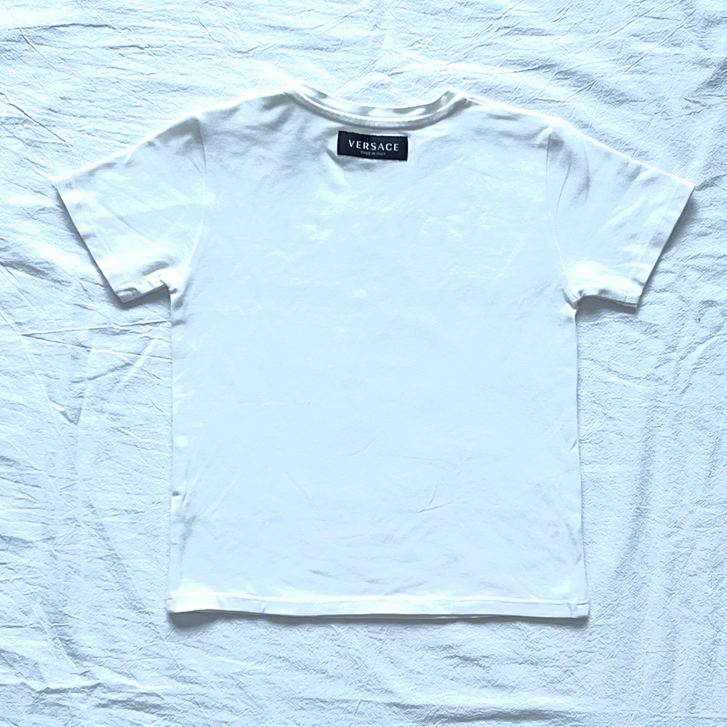 (Pre-loved) Versace Logo T-Shirt with Button 女童白色短袖T恤 2Y