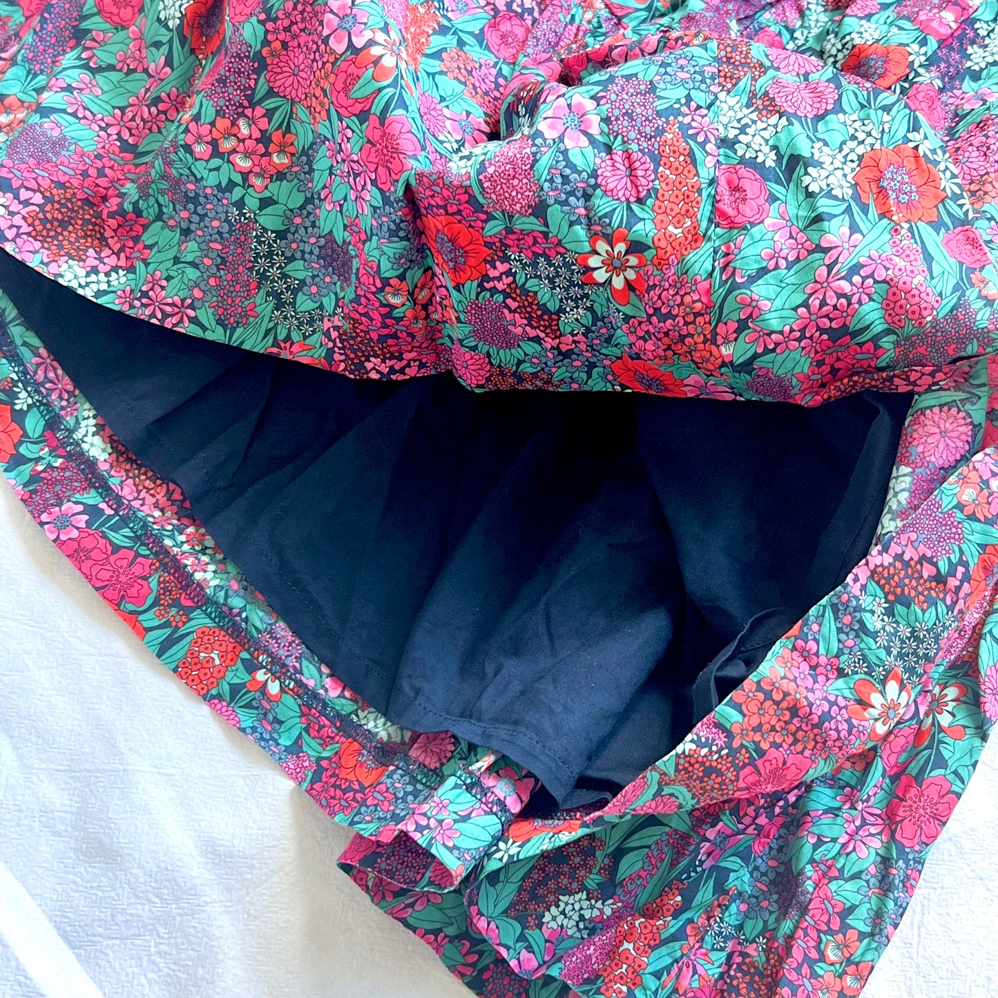 (Pre-loved) Jacadi Floral Causal Dress 女童深色碎花長袖裙 6Y