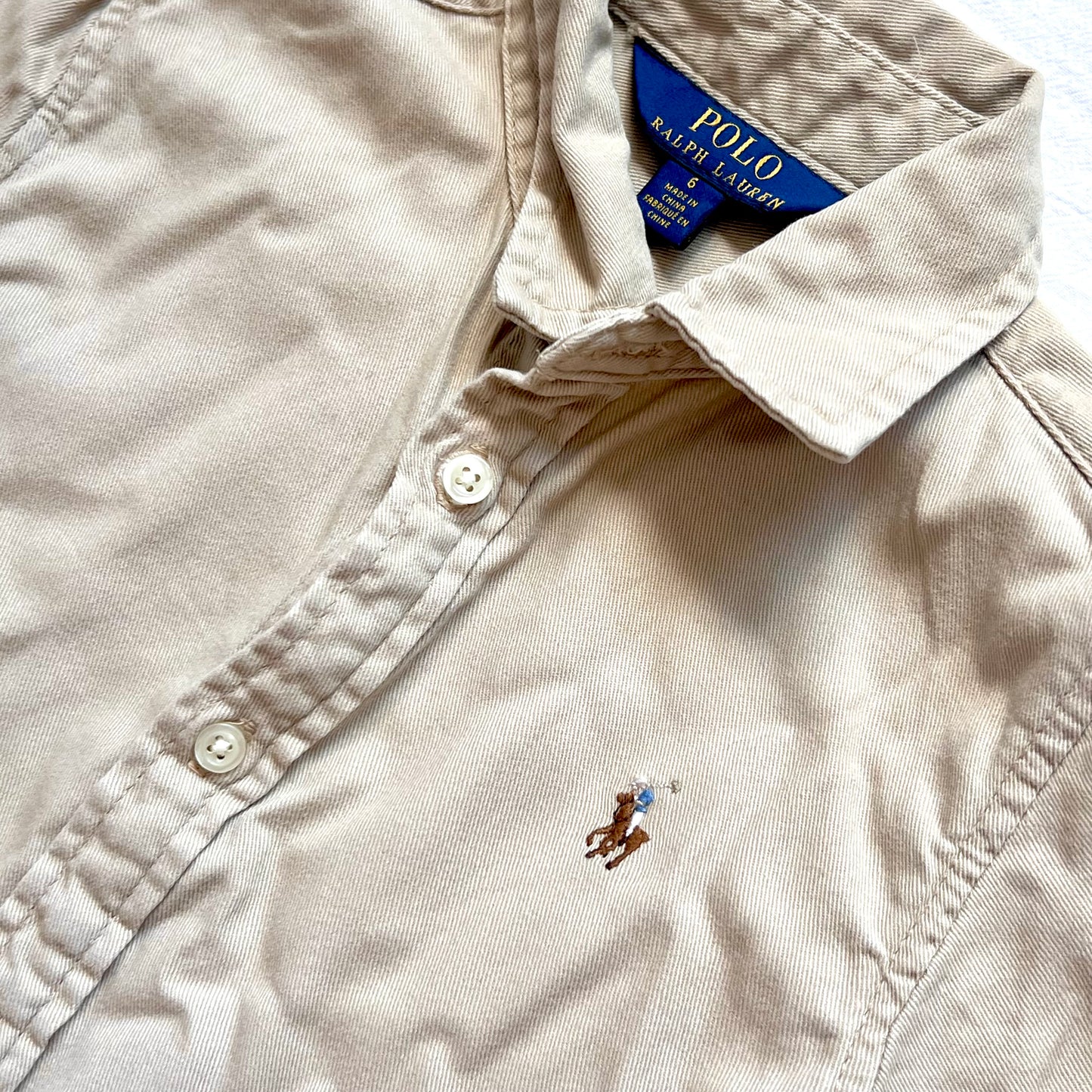 (Pre-loved) Polo Ralph Lauren Shirt Long Sleeves dress 女童長裙連身裙 6Y (no belt)