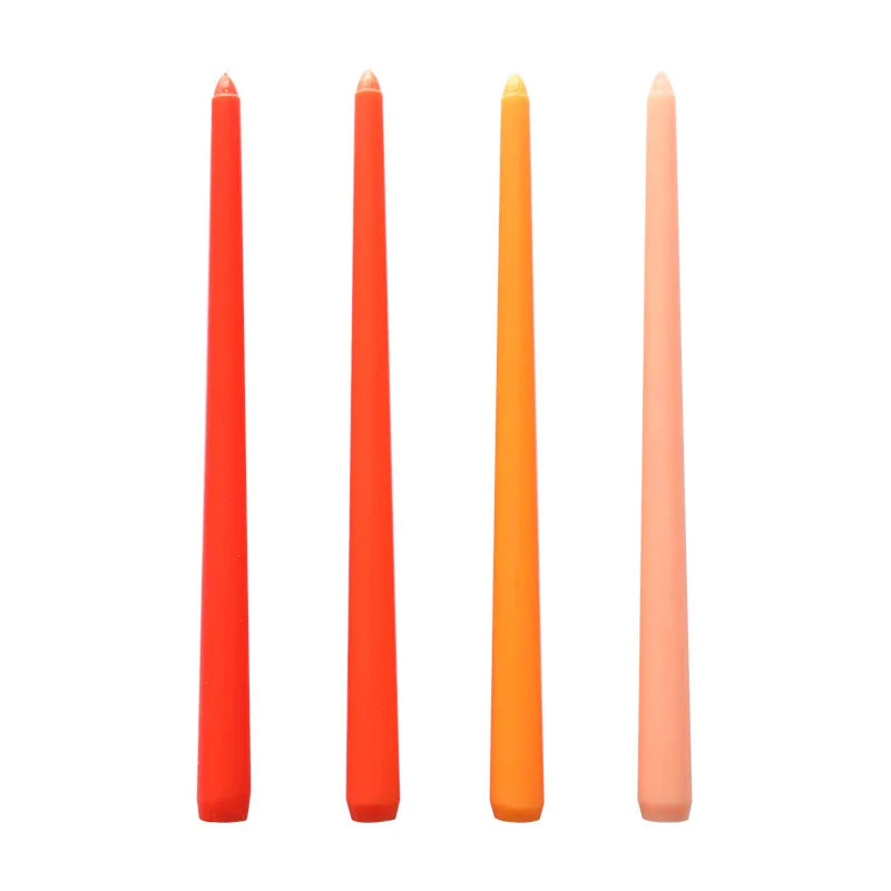 Unscented Taper Candle 4pcs 彩色長蠟燭 無香味 四支裝