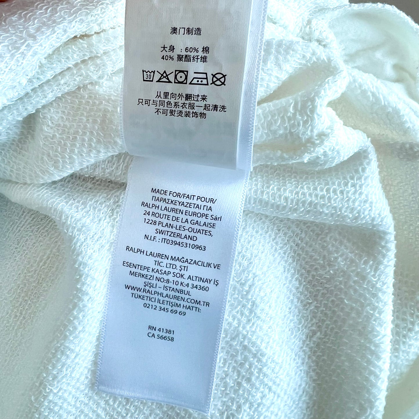 (Pre-loved) Polo Ralph Lauren Bear Sweater Dress 女童白色長袖小熊裙 5Y