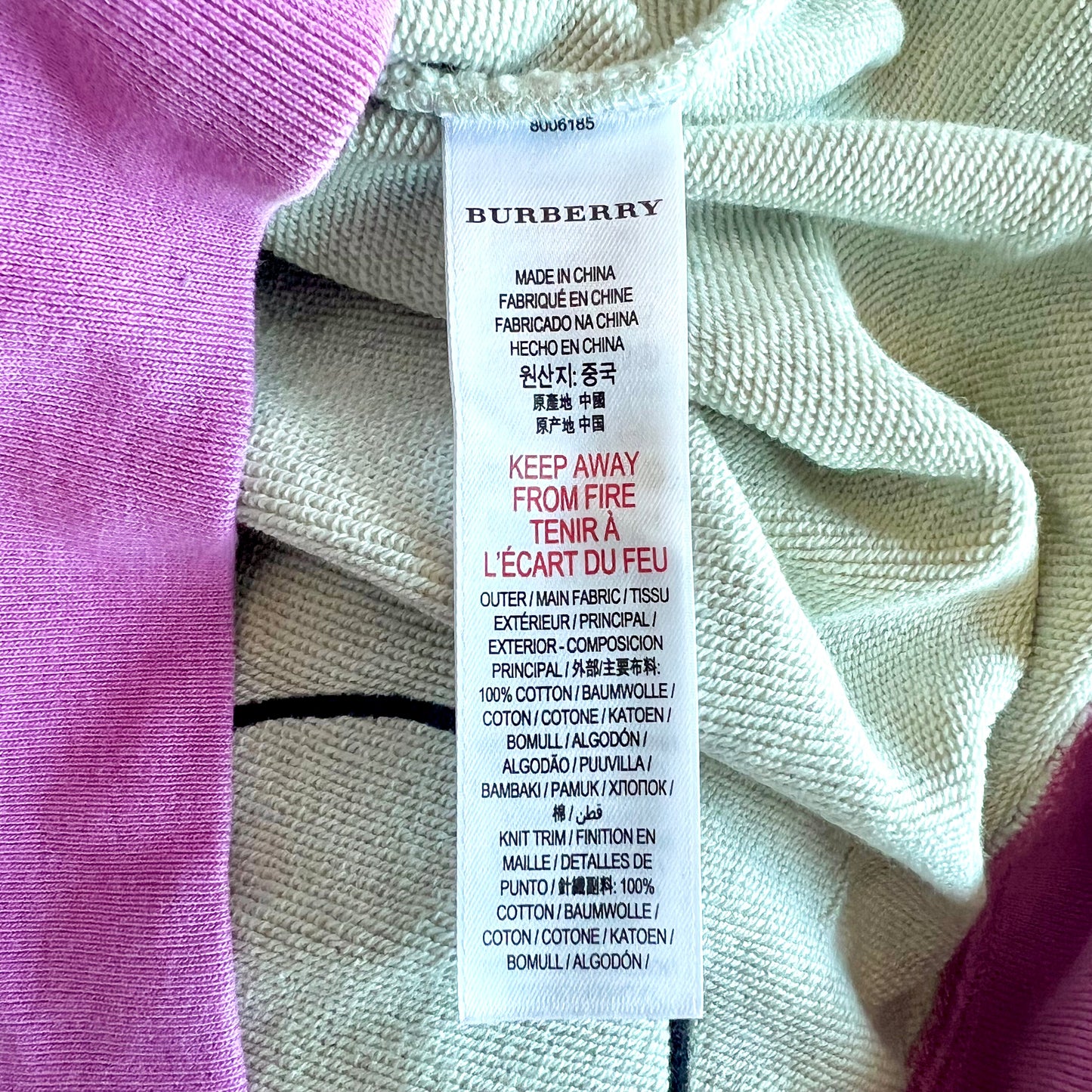 (Pre-loved) Burberry Grey Pink Sweater 灰色衛衣 8Y