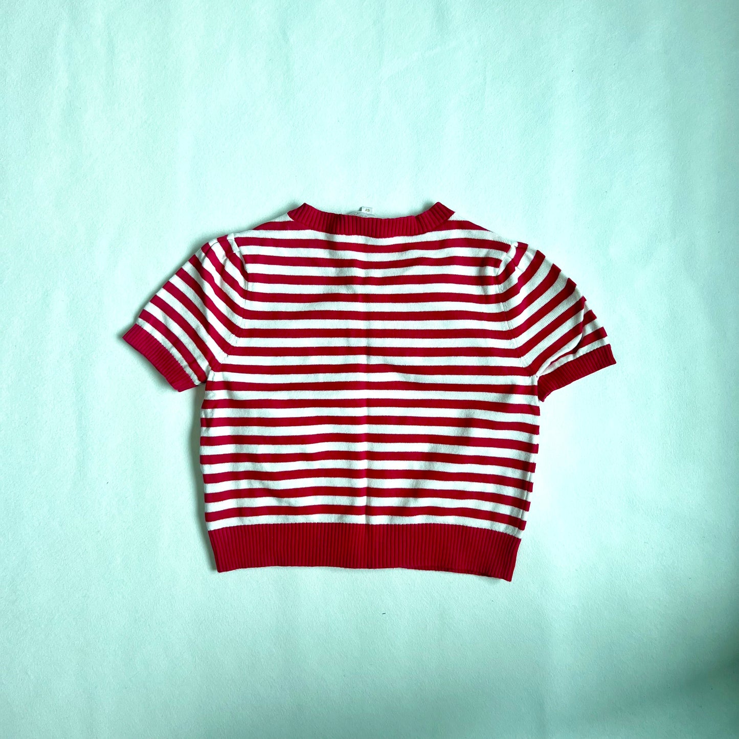 (Pre-loved) Nicholas & Bears Short Sleeves Cardigan 紅白間條短袖開襟衫 6Y