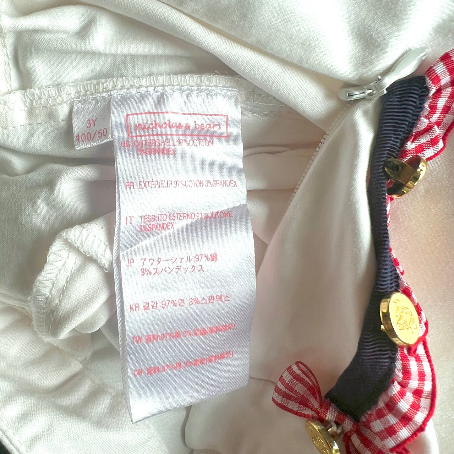 (Pre-loved) Nicholas & Bears White Casual Pants 女童白色八分褲 3Y