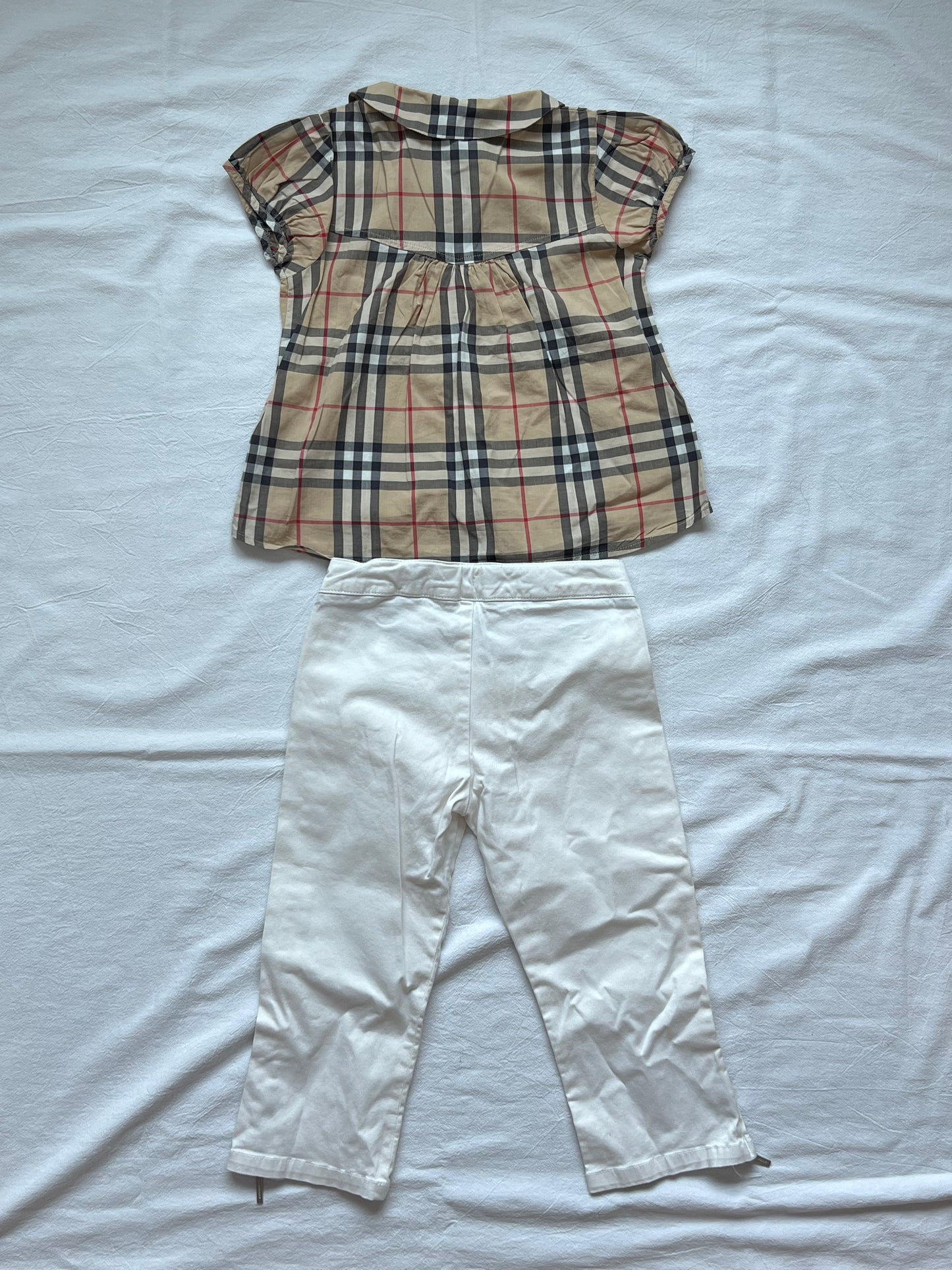 (Pre-loved) Burberry Short Sleeve Shirt Long Pants 女童短袖襯衫長褲 3Y 98