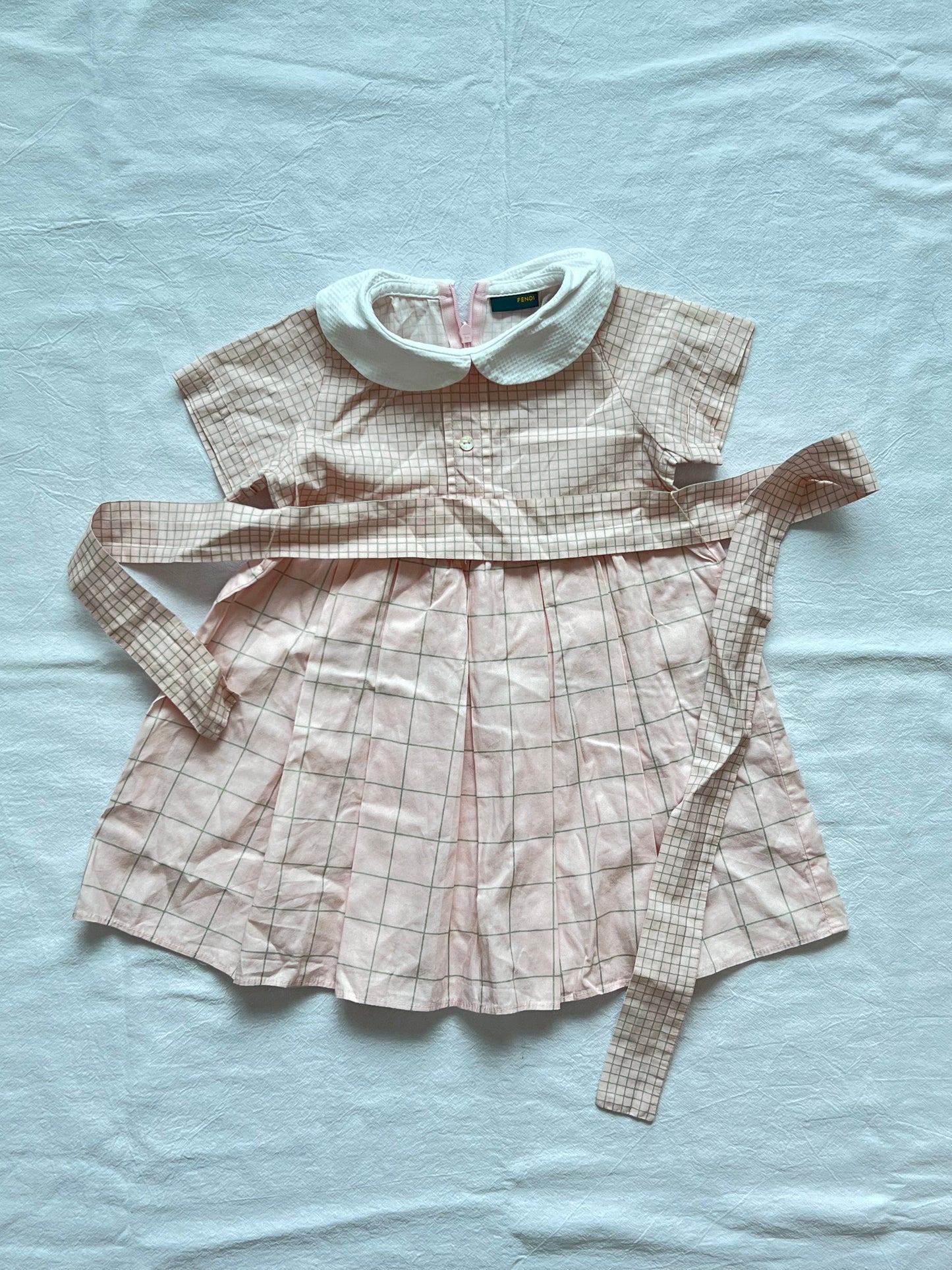 (Pre-loved) Fendi Pink Checkered Dress 女童粉紅色格紋連身裙 2Y 98