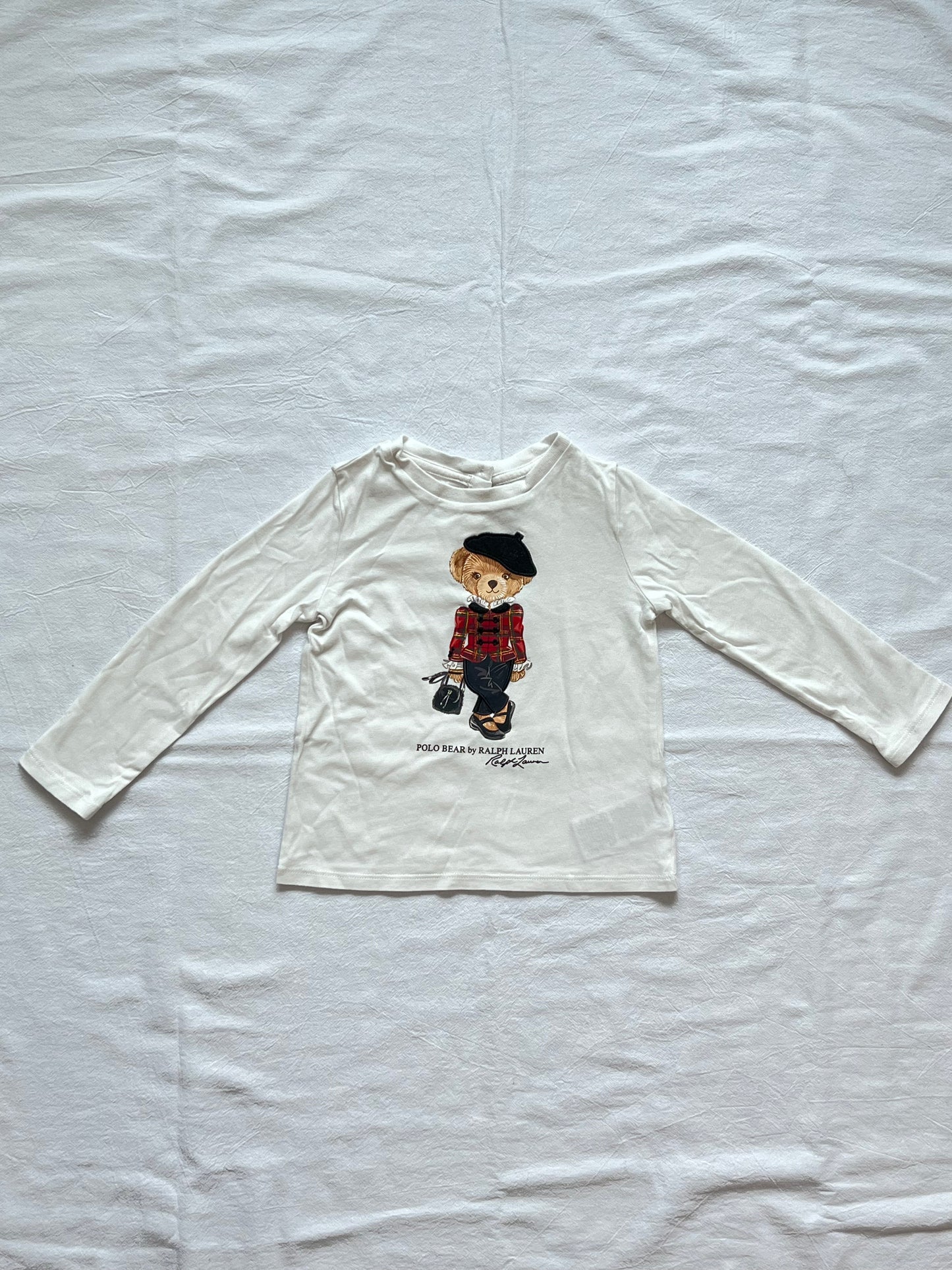(Pre-loved) Polo Ralph Lauren Short Sleeve T Shirt 女童白長袖 2T 90
