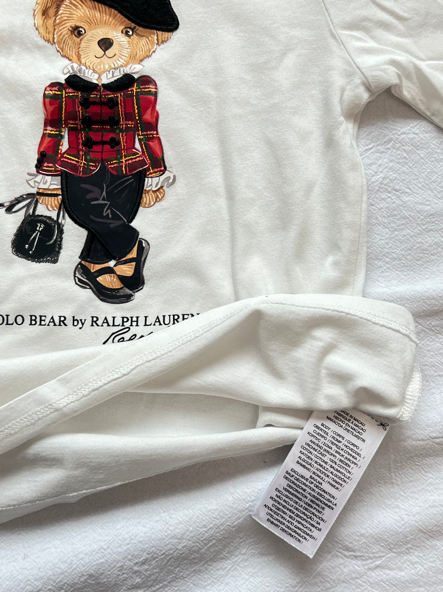 (Pre-loved) Polo Ralph Lauren Short Sleeve T Shirt 女童白長袖 2T 90