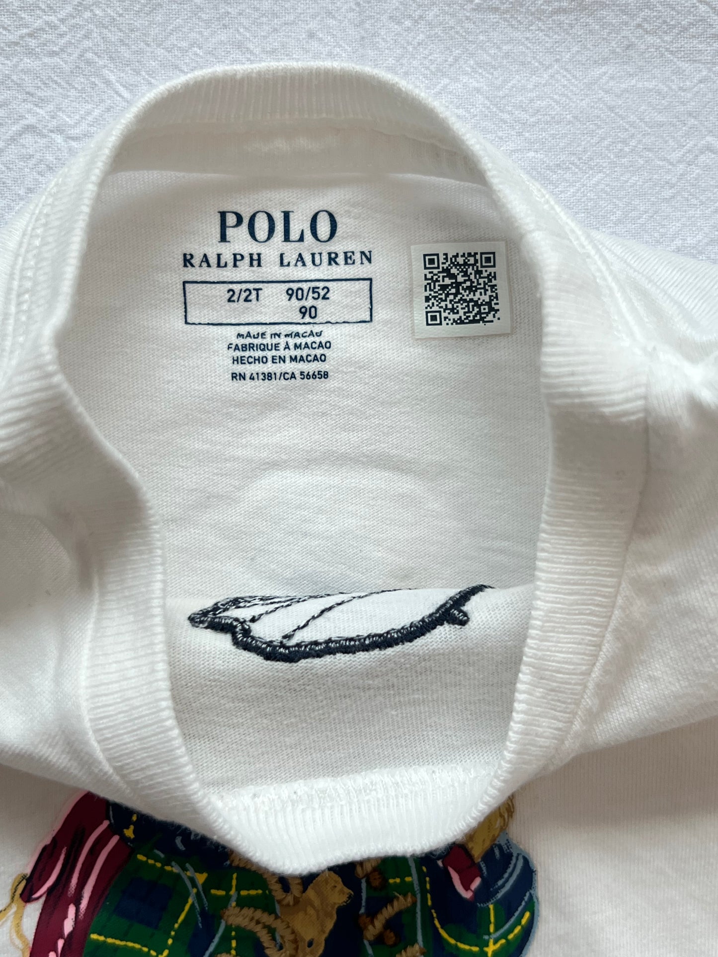 (Pre-loved) Polo Ralph Lauren Short Sleeve T Shirt 女童白短袖T恤 2T 90