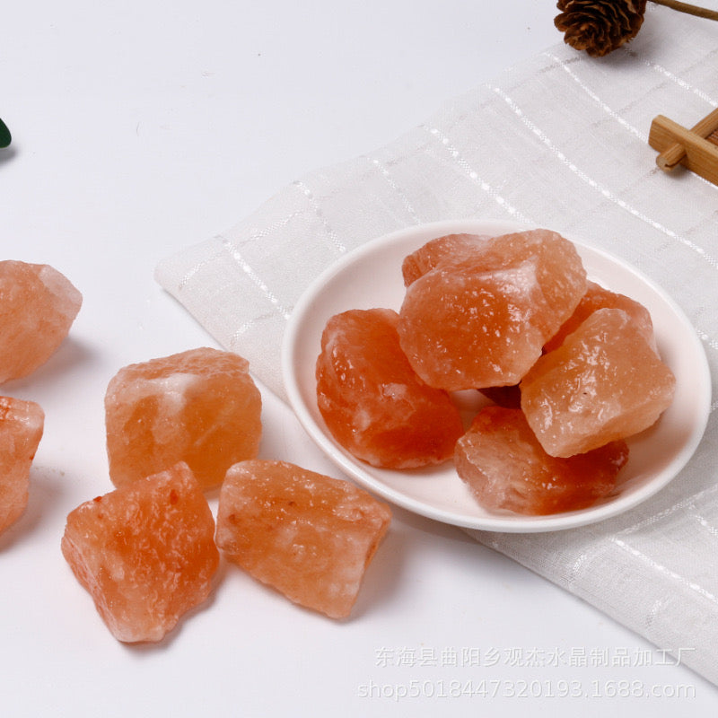 Natural Crystal Rough Stone 精油擴香石天然水晶原石 Himalayan Salt Rock 喜馬拉雅橙鹽 200g