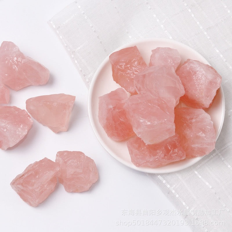 Natural Crystal Rough Stone 精油擴香石天然水晶原石 Rose Quartz 粉水晶 200g