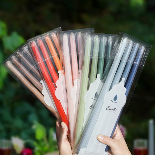 Unscented Taper Candle 4pcs 彩色長蠟燭 無香味 四支裝