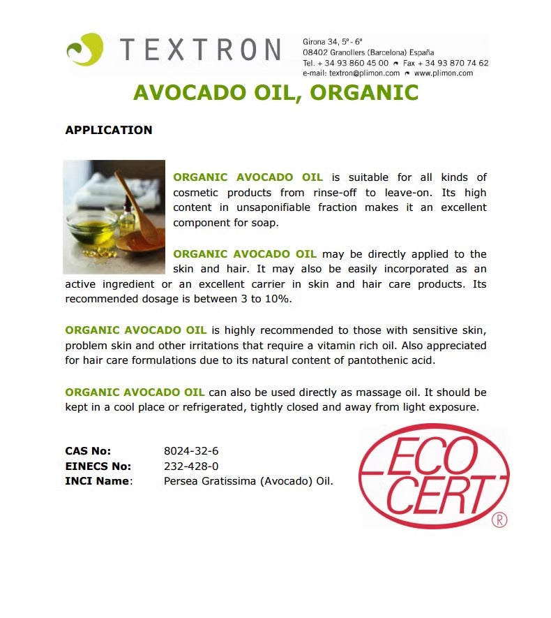Organic Virgin Avocado Oil 有機綠牛油果油