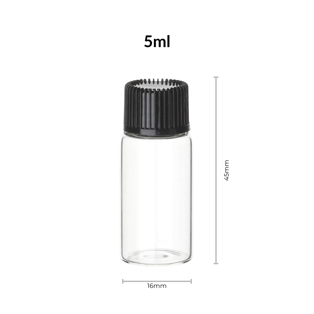 5ml Glass Test Bottles with Cap 透明玻璃有蓋試瓶