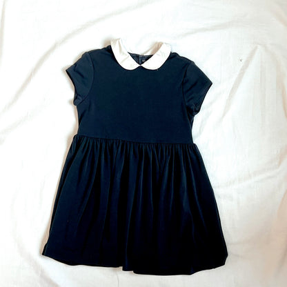 (Pre-loved) Polo Ralph Lauren Navy White Collared Fit & Flare Dress 女童短袖有領縐綢連身裙 4T