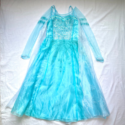 (Pre-loved) Disney Elsa Costume for Kids, Frozen 迪士尼愛莎公主裙 7/8 128cm