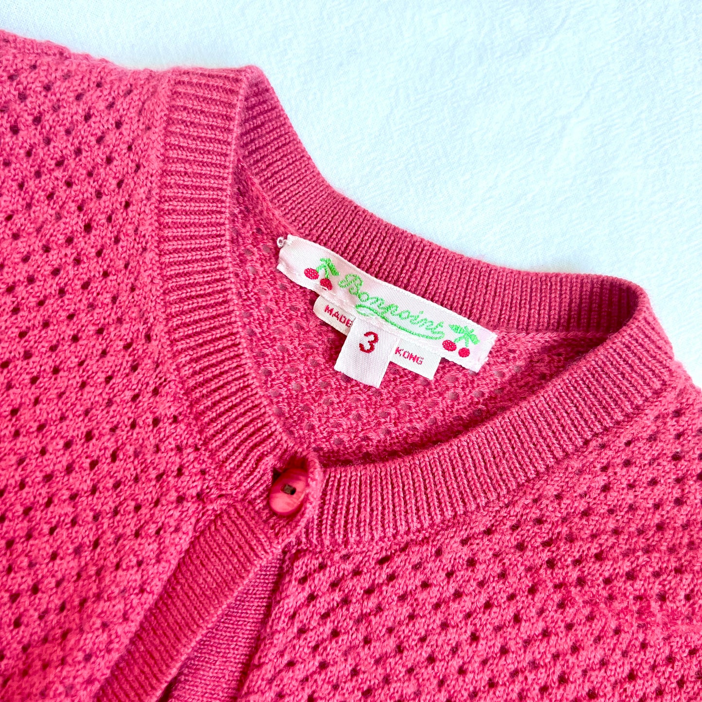 (Pre-loved) Bonpoint Red Cardigan 女童紅色開襟羊毛衫 3Y